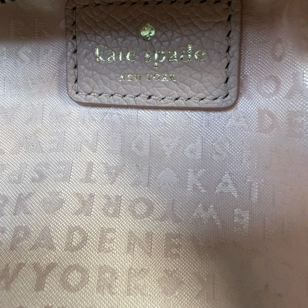 Kate Spade Elegant Tan/Pink Leather Shoulder Bag